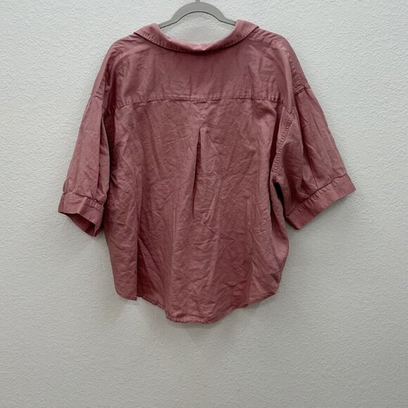 Athleta 100% Cotton Dreams Pink Oversize Button Up Sleep Shirt Womens size XL - Picture 5 of 5